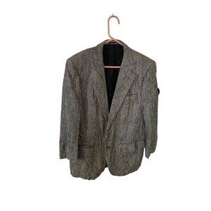 Vintage Burberry 90's Men's Grey Blazer 100% Silk Cohn Turner - XL